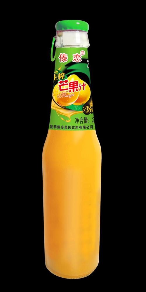 厂家直销 云南特产 280ml玻璃瓶 生榨芒果汁饮料 批发代理